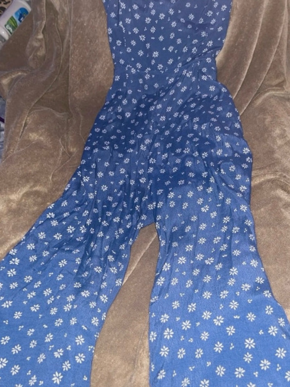 Skylar + Madison Blue Floral Wide-Leg Jumpsuit